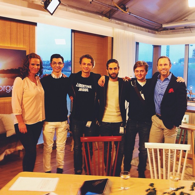 The Nyhetsmorgon hosts with Hagob, André, Jack and Vito.